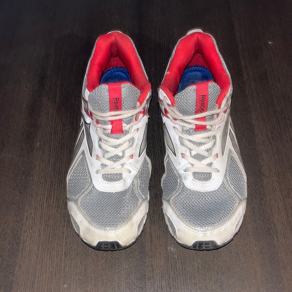 Reebok White and Silver Running Shoes